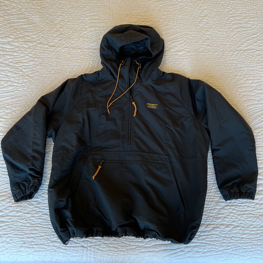 L.L. Bean Black Hooded Windbreaker